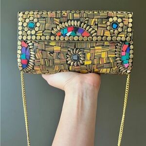 Mosaic Clutch, Antique Purse | Metal Clutch | Indian Handmade Sling Bag